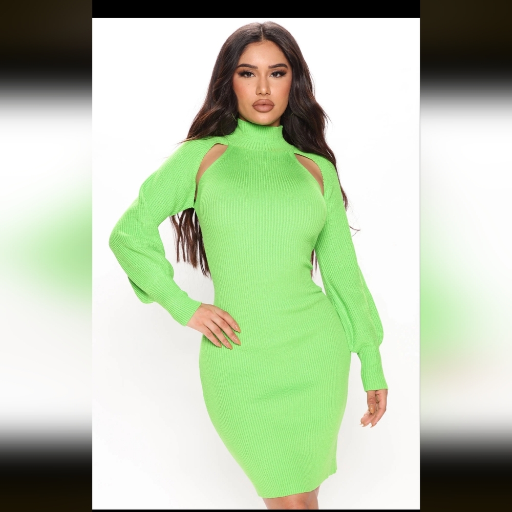 Laylani Sweater Dress-Green